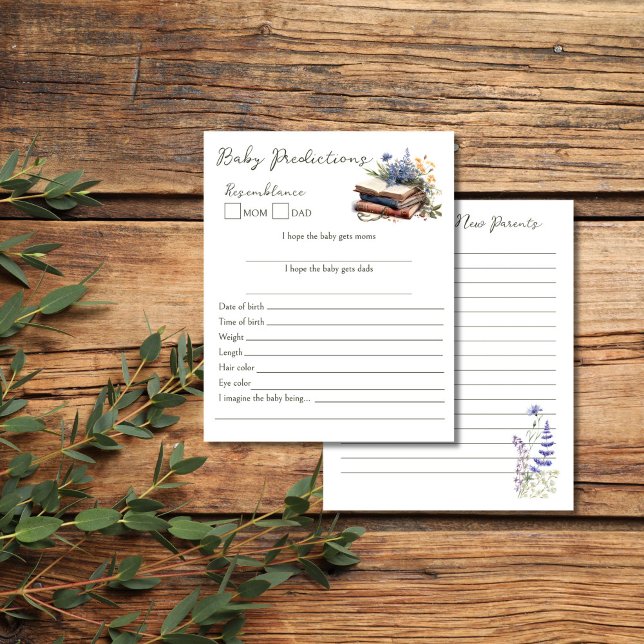 A new chapter story book baby predictions advice (A new chapter story book baby games baby predictions and advice for the new parents card)