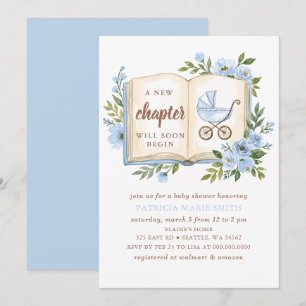 A new Chapter Story book Boy Baby Shower Invitation