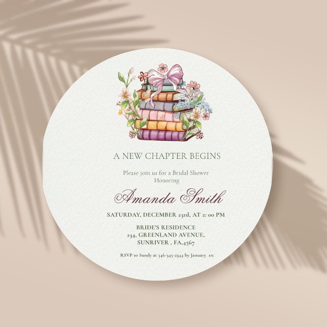 A New Chapter Story Book Bridal Shower Invitation (Creator Uploaded)