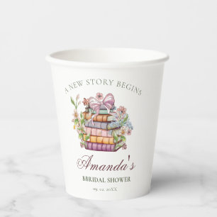 A New Chapter Story Book Bridal Shower Paper Cups