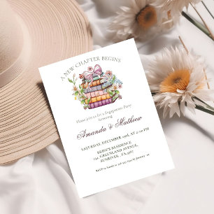 A New Chapter Story Book Engagement Invitation