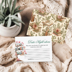 A New Chapter Story Date Night Ideas Bridal Shower Enclosure Card