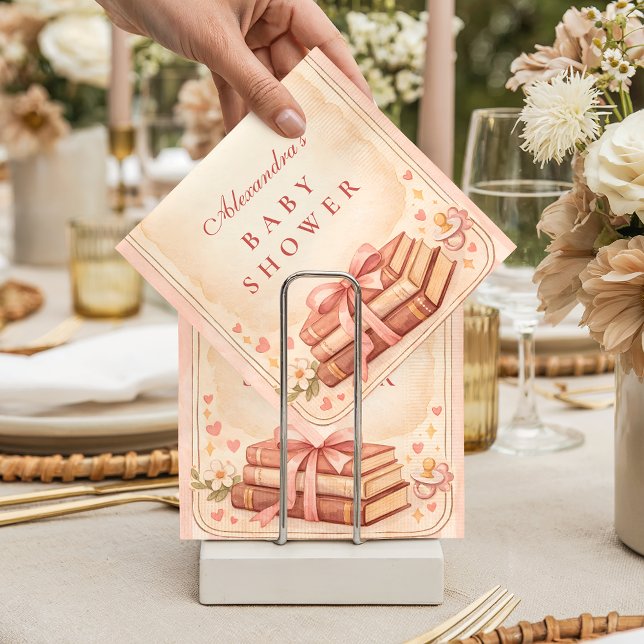 A New Chapter Storybook Baby Shower Napkin (Creator Uploaded)