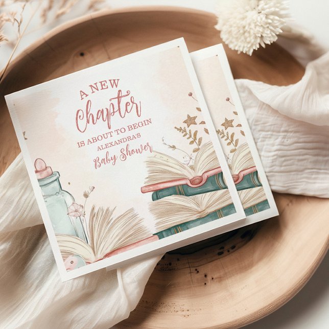 A New Chapter Storybook Baby Shower Napkin (Creator Uploaded)