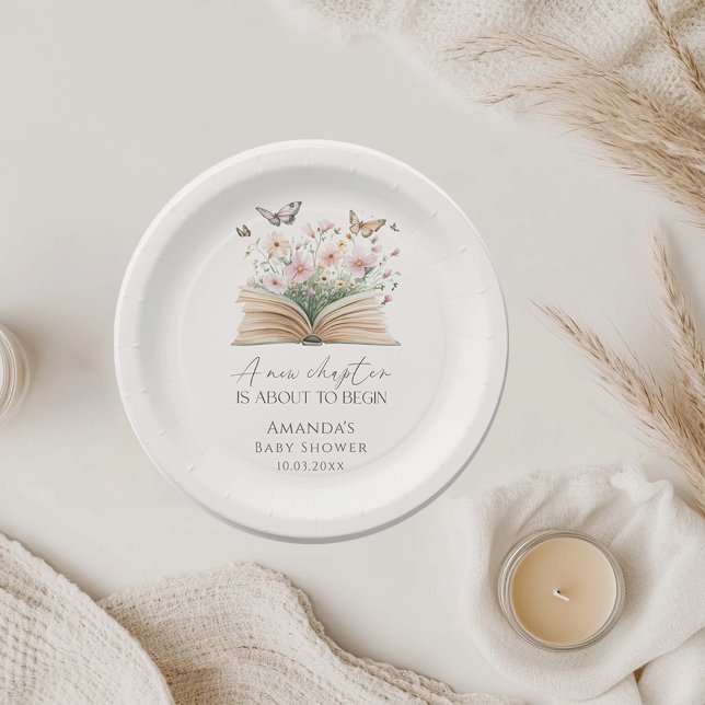 A New Chapter Storybook Baby Shower Paper Plate (Creator Uploaded)