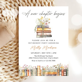 A New Chapter Storybook Retirement Invitation