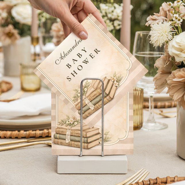 A New Chapter Vintage Books Baby Shower Napkin (Creator Uploaded)