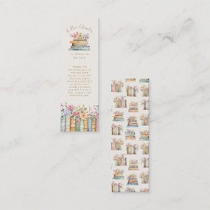 A New Chapter Wildflower Book Bookmark Favor Mini Business Card