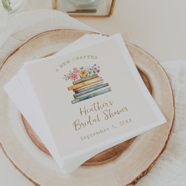 A New Chapter Wildflower Books Bridal Shower Napkin (A New Chapter Wildflower Books Bridal Shower Napkins by Painted Paperie
)