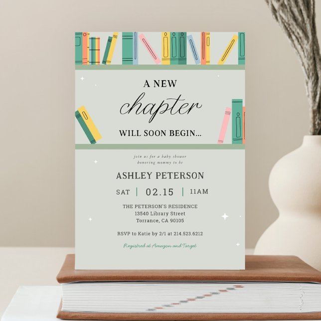 A New Chapter Will Soon Begin Book Baby Shower Invitation (Creator Uploaded)