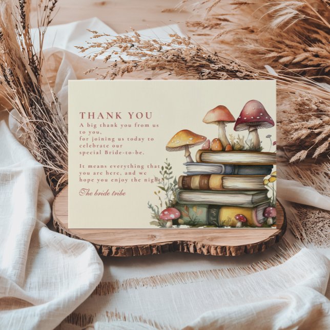 A New Chapter Woodland Mushroom Books Thank You Card (Creator Uploaded)