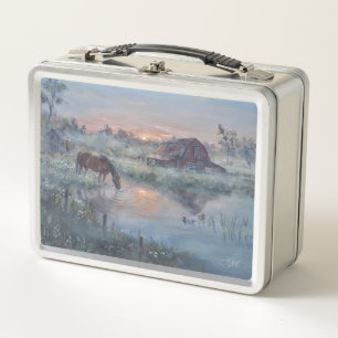 A New Day - Horse painting Metal Lunch Box