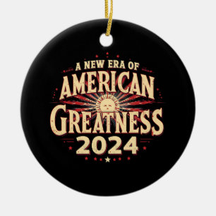 A New Era of American Greatness 2024 Trump Won Ceramic Tree Decoration