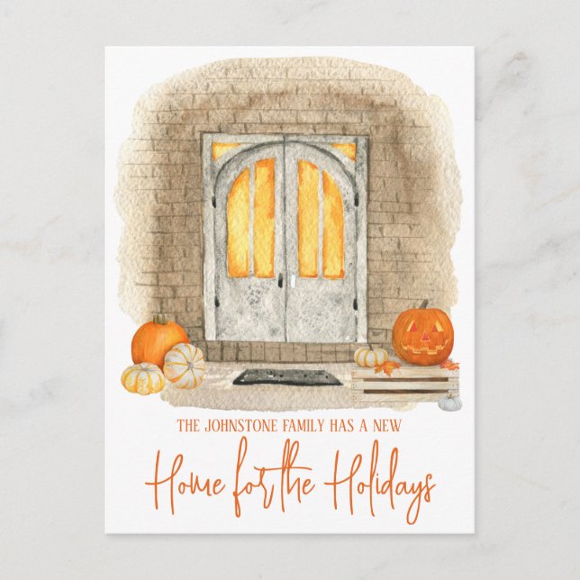 A New Home for the Halloween Moving Announcement Postcard (Front)