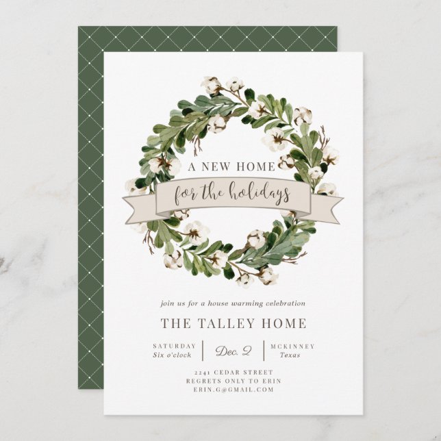 A New Home For The Holidays | Housewarming Party Invitation (Front/Back)