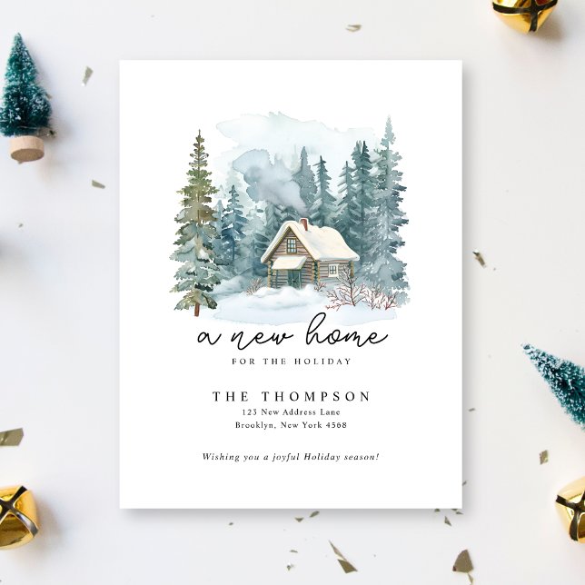 A New Home Handwriting Calligraphy Moving  Holiday Postcard (Creator Uploaded)