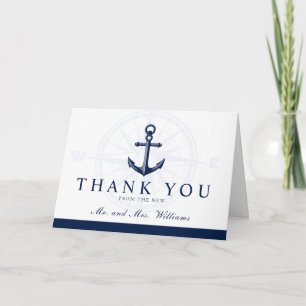 A New Journey Nautical Anchor Thank You Card