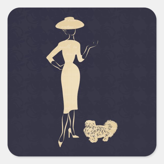 A New Look Vintage 1950s Fashion Square Sticker (Front)