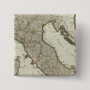 A new map of Italy with the islands of Sicily 15 Cm Square Badge