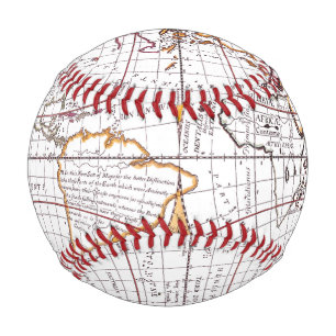 A New Map Of The Terraqueous Globe Custom Baseball