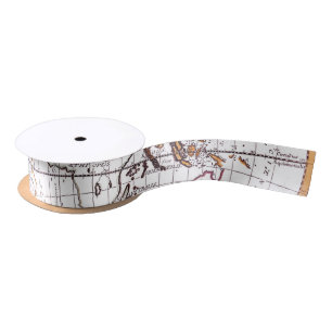 A New Map Of The Terraqueous Globe Ribbon Spool Satin Ribbon