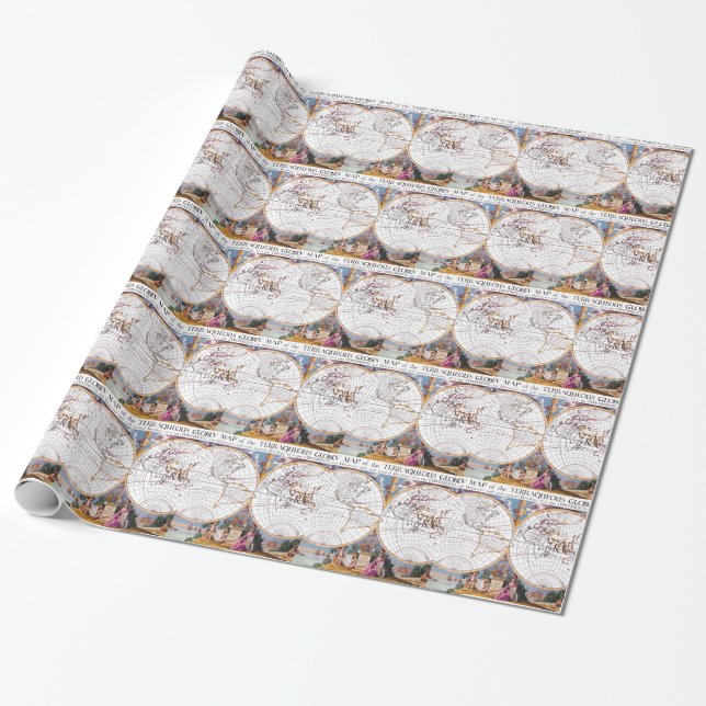 A New Map Of The Terraqueous Globe Wrapping Paper (Unrolled)