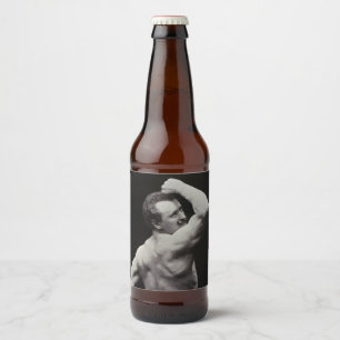 A New Pose by StrongMen Eugen Sandow Bodybuilding Beer Bottle Label