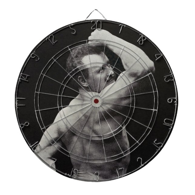 A New Pose by StrongMen Eugen Sandow Bodybuilding Dartboard (Front)