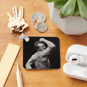 A New Pose by StrongMen Eugen Sandow Bodybuilding Key Ring