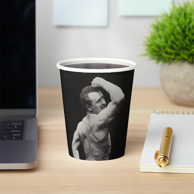 A New Pose by StrongMen Eugen Sandow Bodybuilding Paper Cups (Insitu)