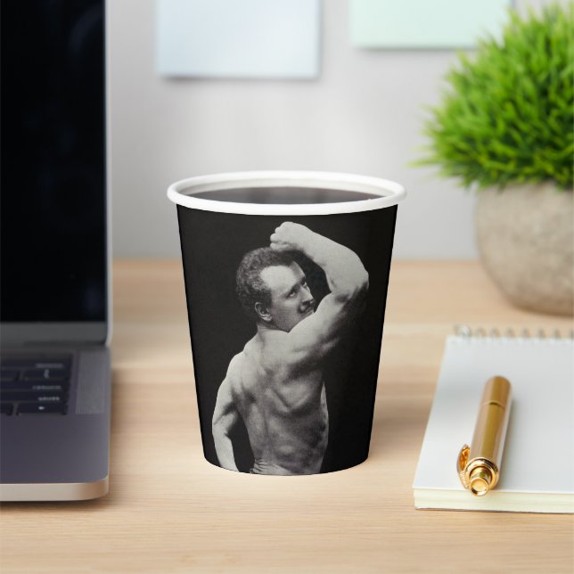 A New Pose by StrongMen Eugen Sandow Bodybuilding Paper Cups (Insitu)
