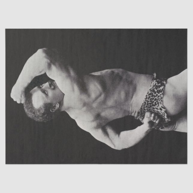 A New Pose by StrongMen Eugen Sandow Bodybuilding Tissue Paper (Front)