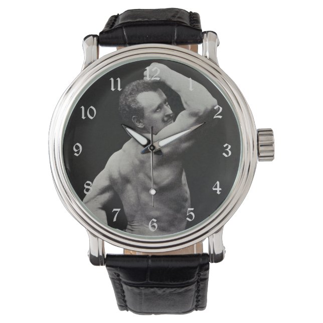 A New Pose by StrongMen Eugen Sandow Bodybuilding Watch (Front)