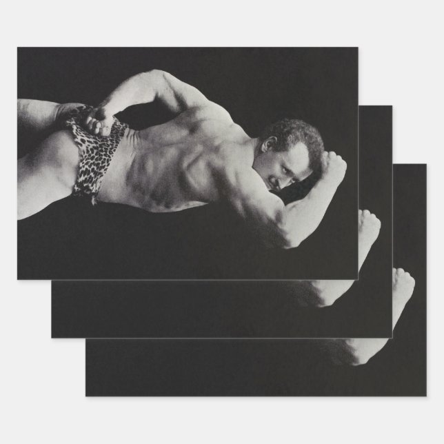 A New Pose by StrongMen Eugen Sandow Bodybuilding Wrapping Paper Sheet (Set)