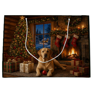 A New Red Ball , Labrador Retriever Holiday Large Gift Bag