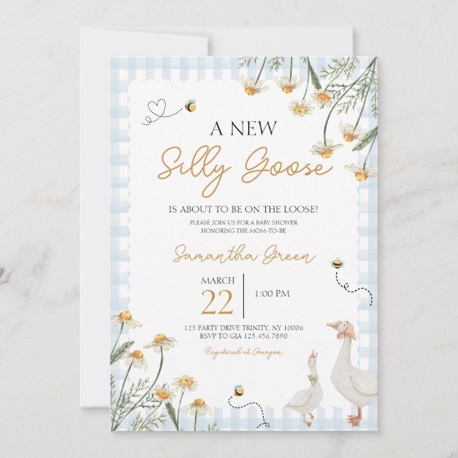 A New Silly Goose Baby Shower Invitation (Front)
