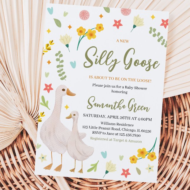 A New Silly Goose Baby Shower Invitation (Creator Uploaded)