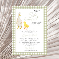 A New Silly Goose Green Gingham Baby Shower