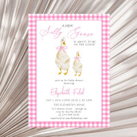 A New Silly Goose Pink Gingham Baby Shower