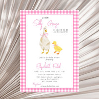 A New Silly Goose Pink Gingham Baby Shower