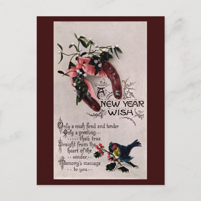 A New Year Wish Holiday Postcard (Front)
