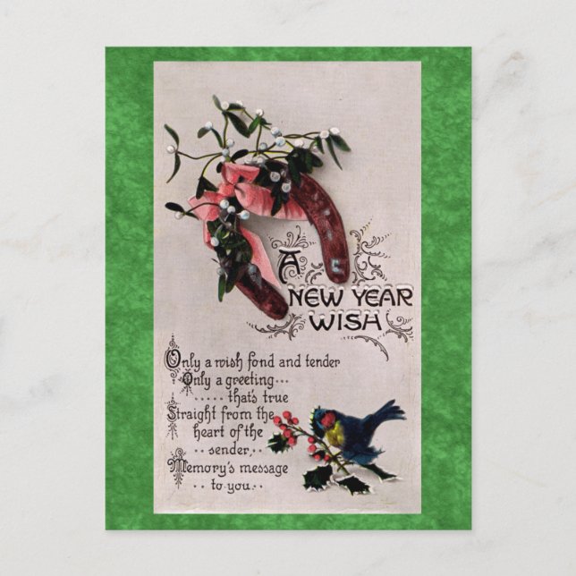 A New Year Wish Holiday Postcard (Front)