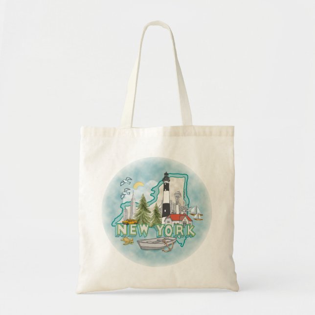 A New York Lighthouse Tote Bag (Front)