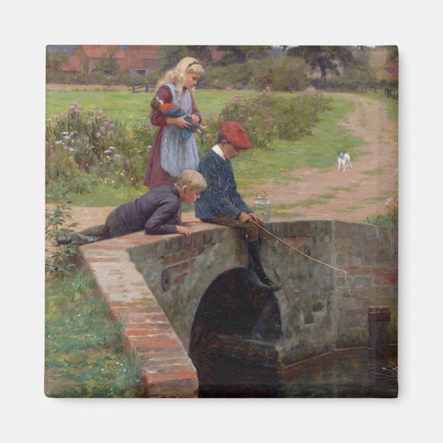 A Nibble, 1914 (oil on panel) Magnet (Front)