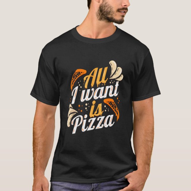 A nice Peperoni, Tomato, Olives, Salami Pizza T-Shirt (Front)