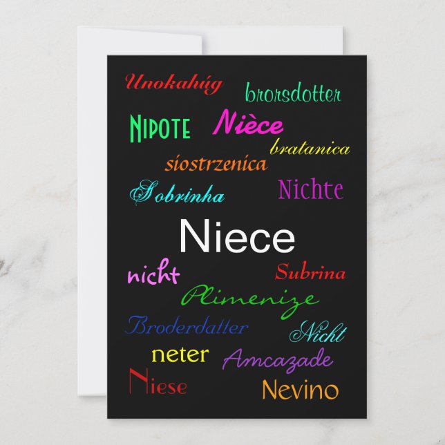 "A Niece's Birthday I" Customisable Flat Card (Front)