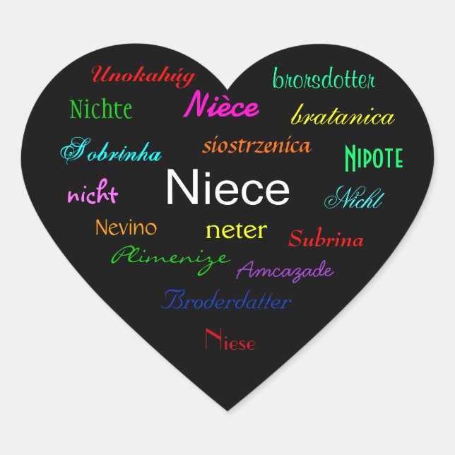 "A Niece's Birthday I" Customisable Heart Sticker (Front)