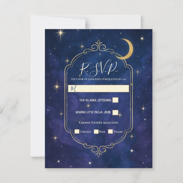 A Night Among The Stars Celestial Skies RSVP Invitation (Front)