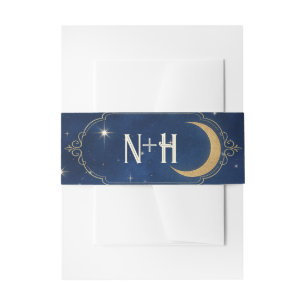 A Night Among The Stars Celestial Skies Wedding  Invitation Belly Band