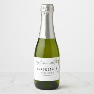 A Night in All White Birthday Party Sparkling Wine Label